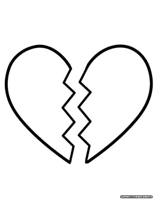 31 Heartwarming Broken Heart Coloring Page Printable 3