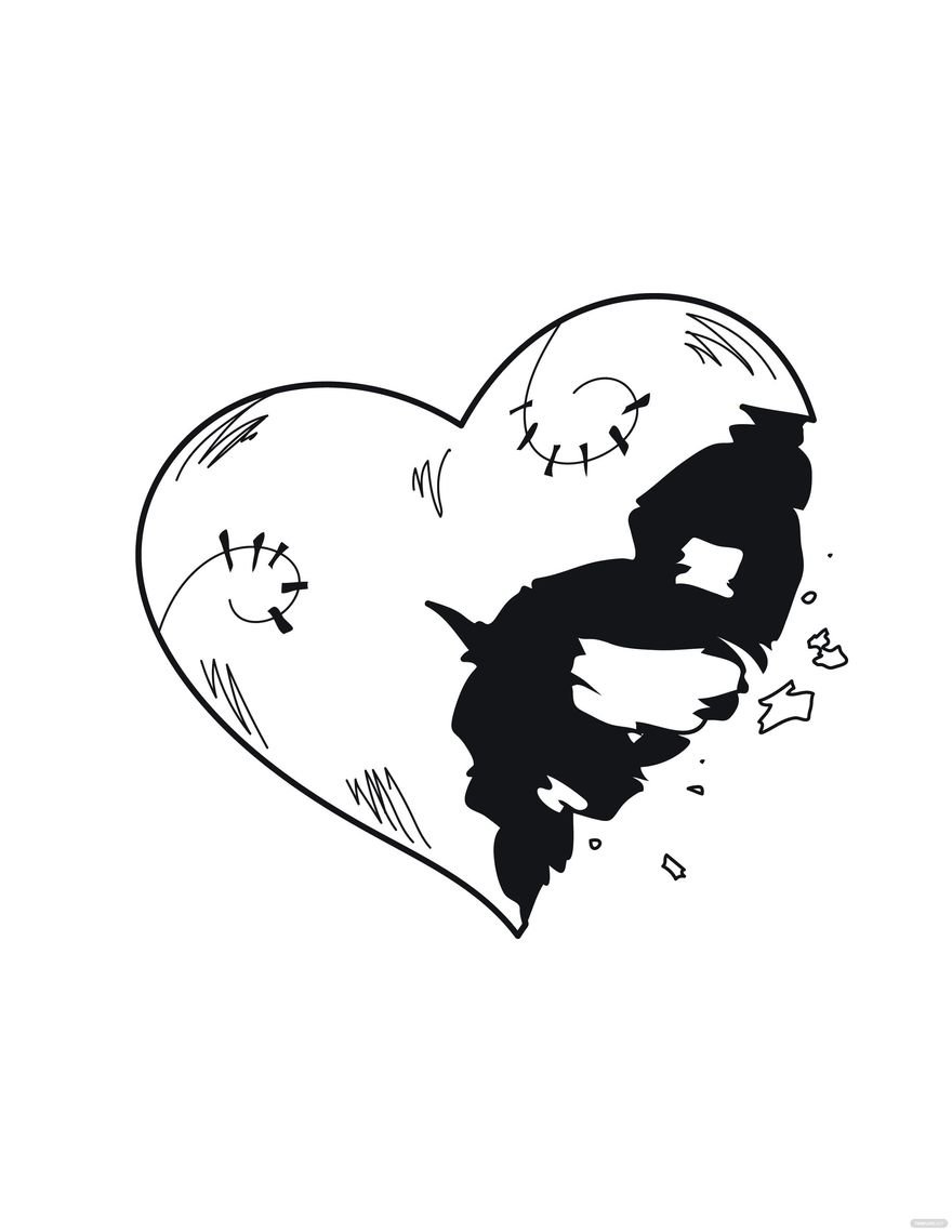 31 Heartwarming Broken Heart Coloring Page Printable 34