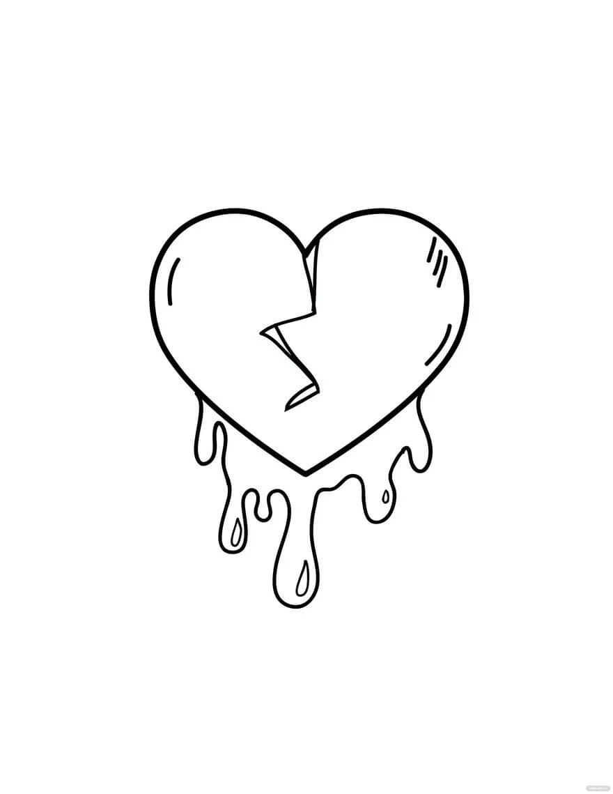 31 Heartwarming Broken Heart Coloring Page Printable 4