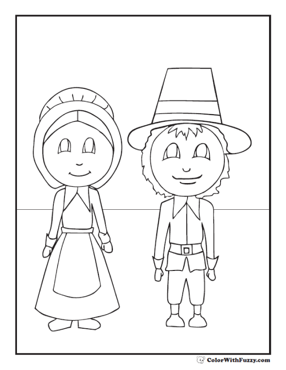 31 Pilgrim Coloring Pages for Kids Printable 14