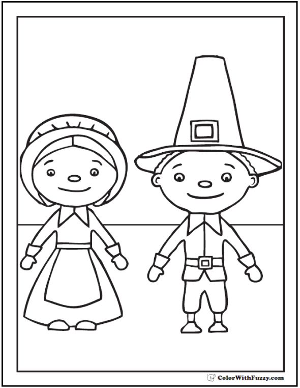 31 Pilgrim Coloring Pages for Kids Printable 4