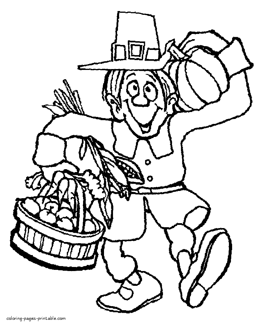 31 Pilgrim Coloring Pages for Kids Printable 7