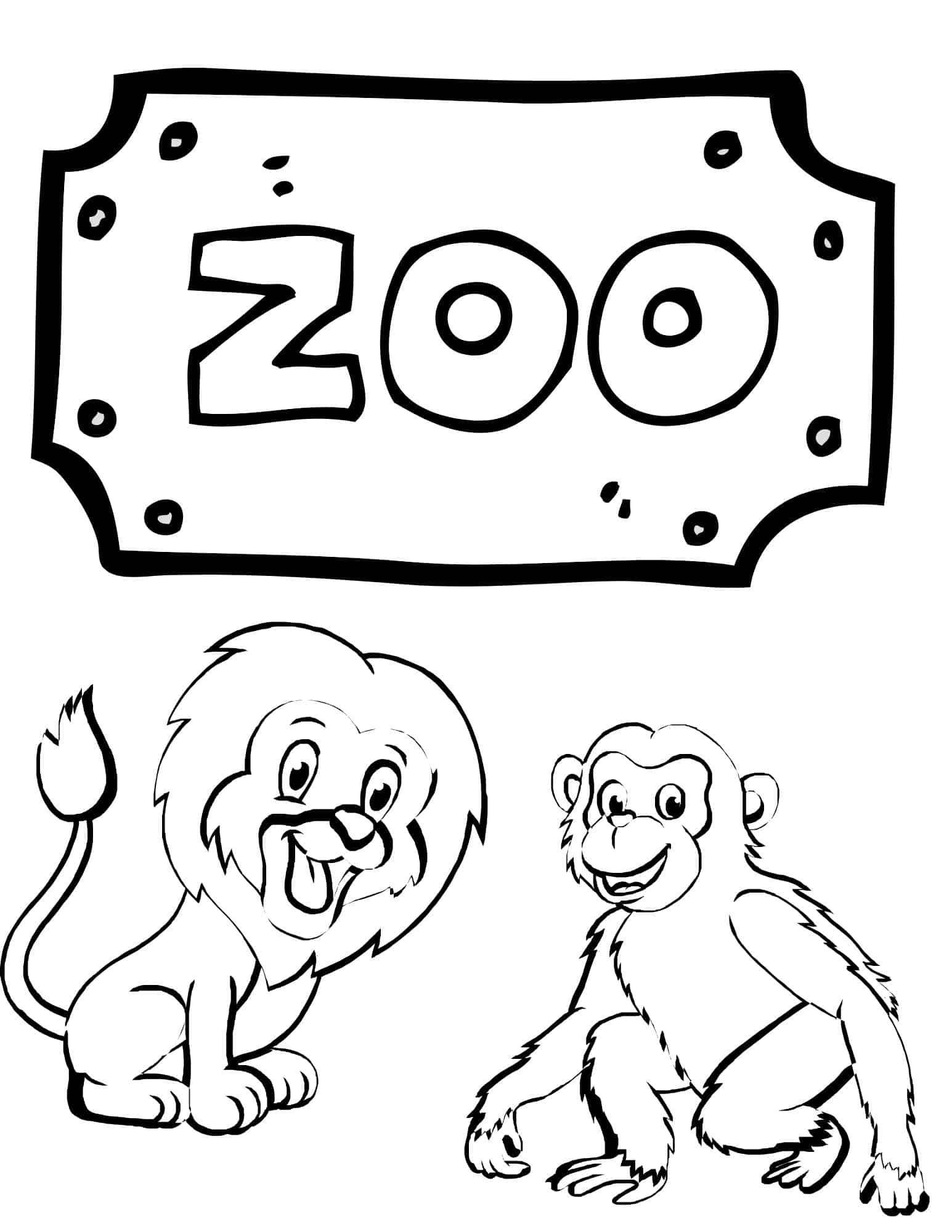 32 Cute Zoo Animal Coloring Pages Printable 25