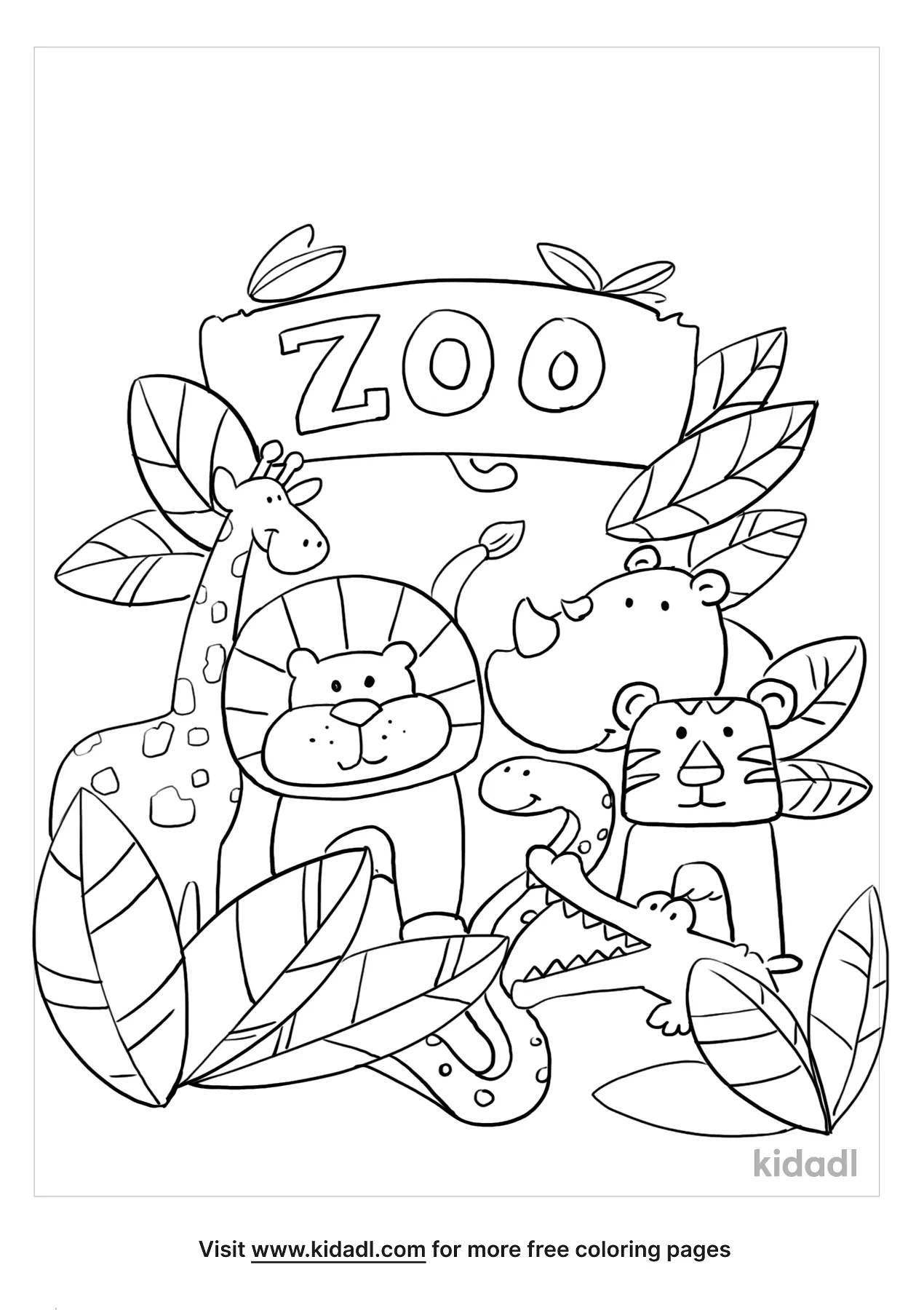 32 Cute Zoo Animal Coloring Pages Printable 28