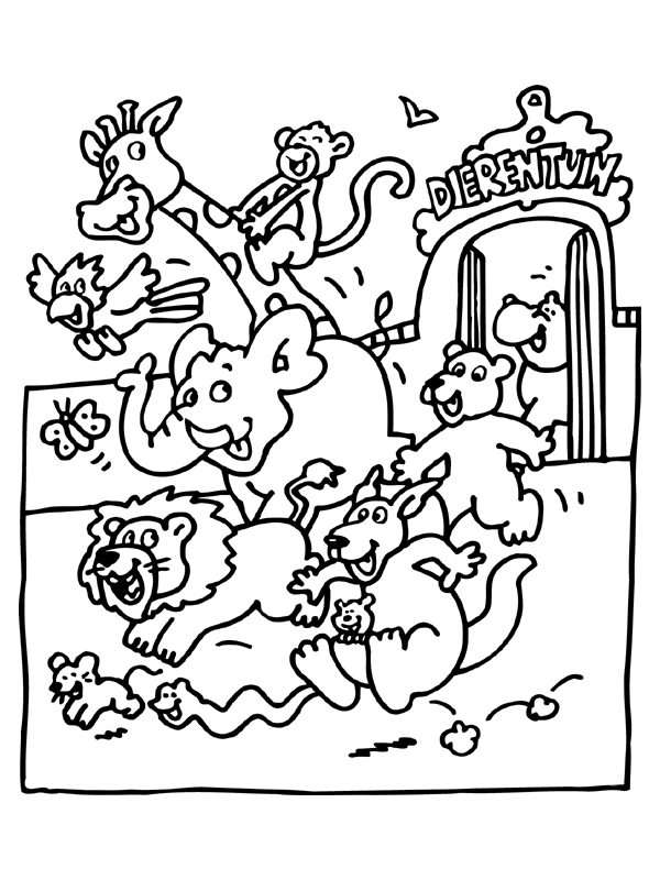 32 Cute Zoo Animal Coloring Pages Printable 3