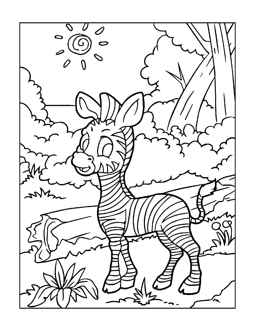 32 Cute Zoo Animal Coloring Pages Printable 32