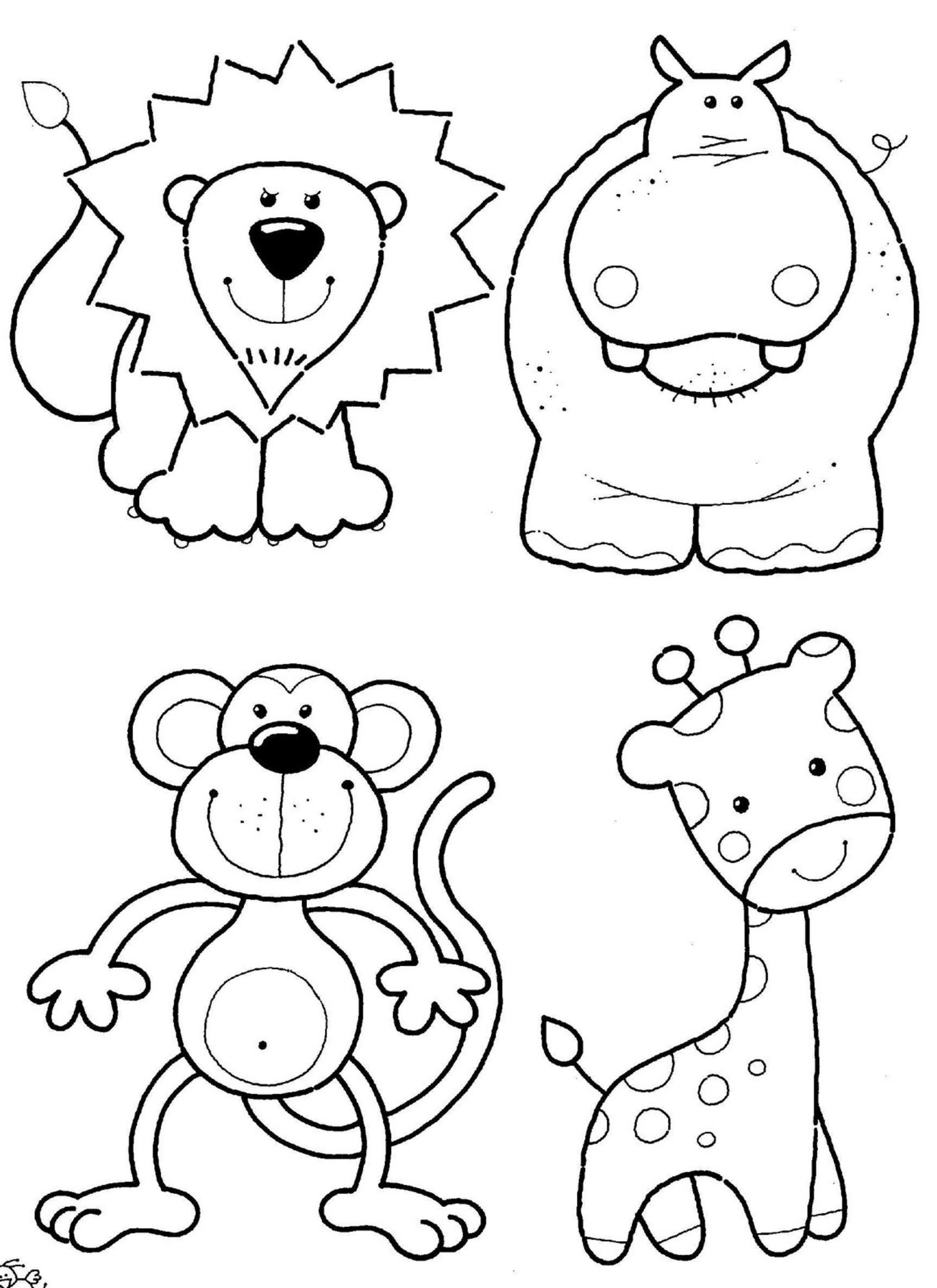 32 Cute Zoo Animal Coloring Pages Printable 7