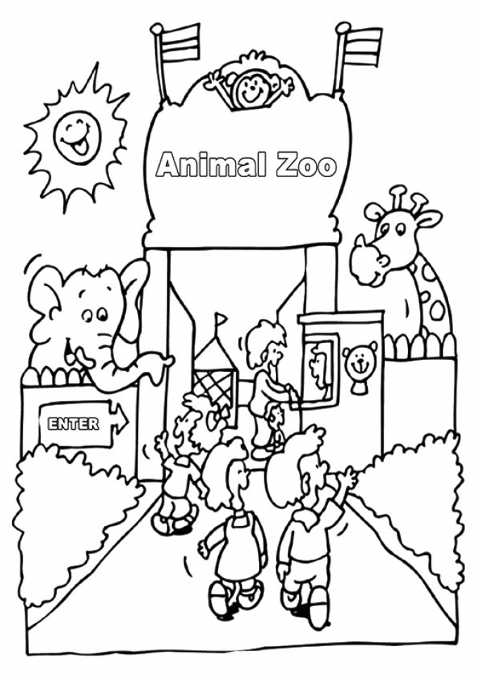 32 Cute Zoo Animal Coloring Pages Printable 9