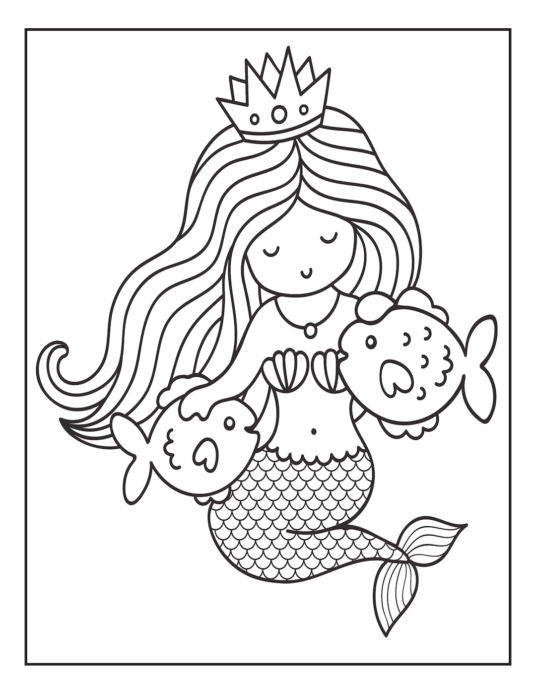 32 Elegant Mermaid Coloring Pages Adult Printable 22