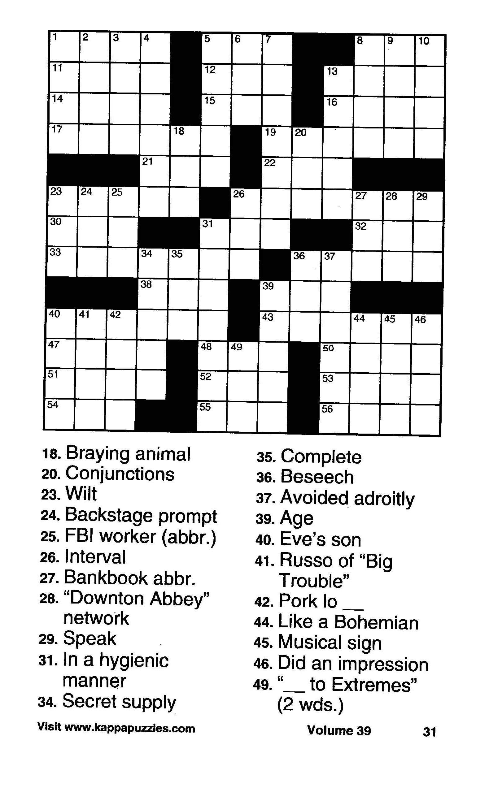 32 Joyful Crossword Puzzles Printable 11