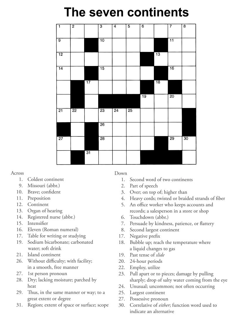 32 Joyful Crossword Puzzles Printable 17