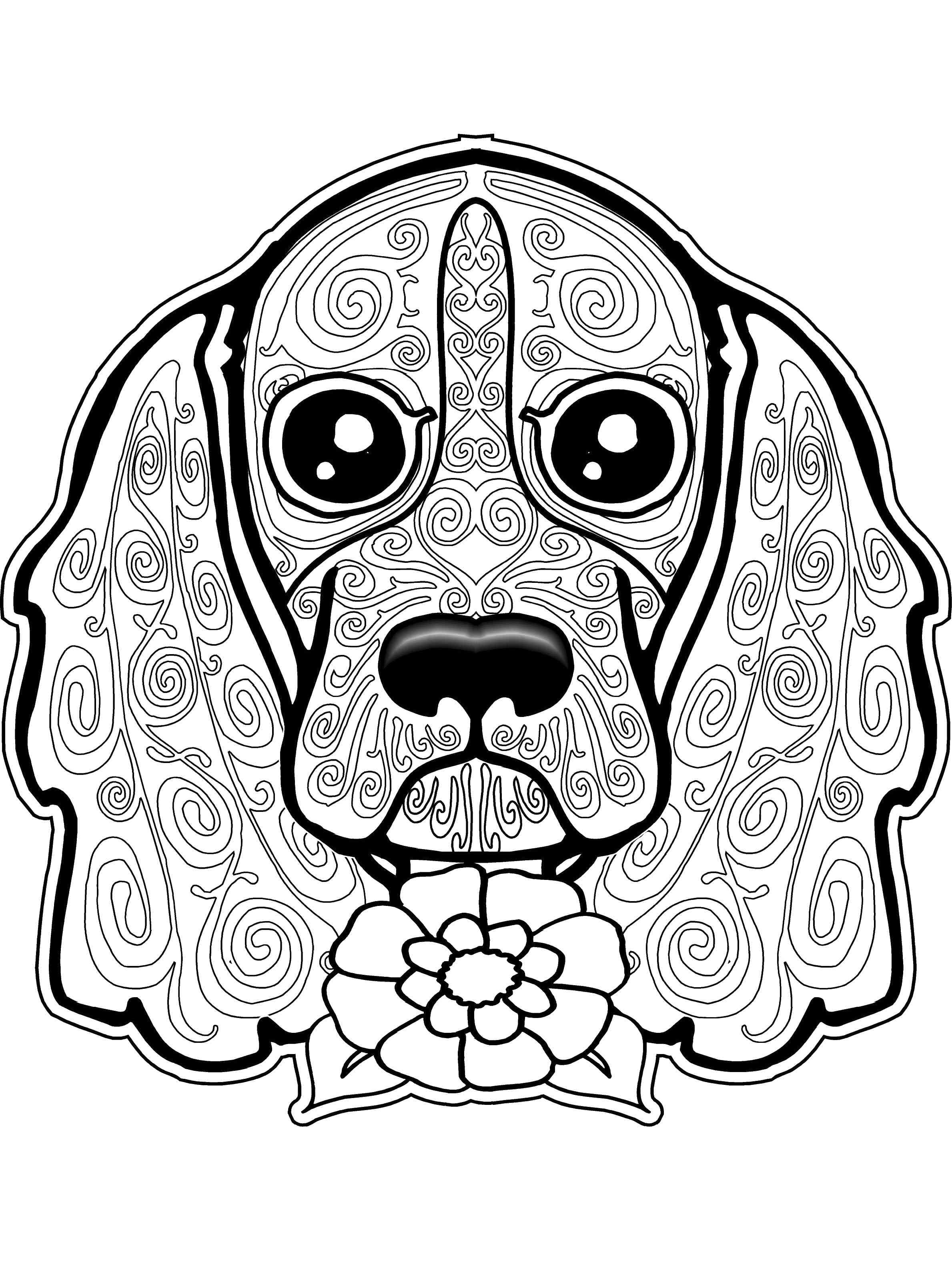 33 Adorable Dog Coloring Pages for Adults Printable 26