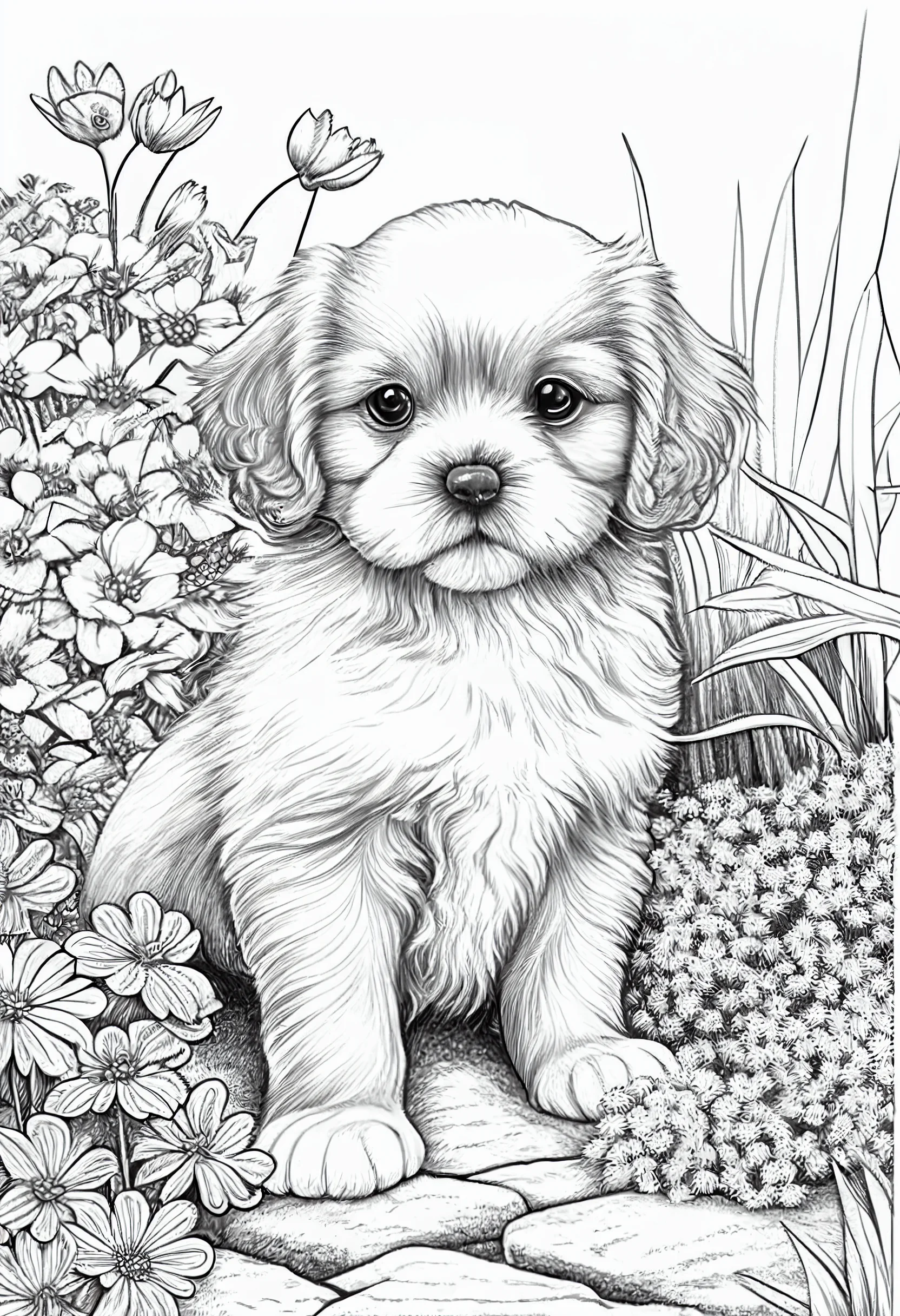 33 Adorable Dog Coloring Pages for Adults Printable 32