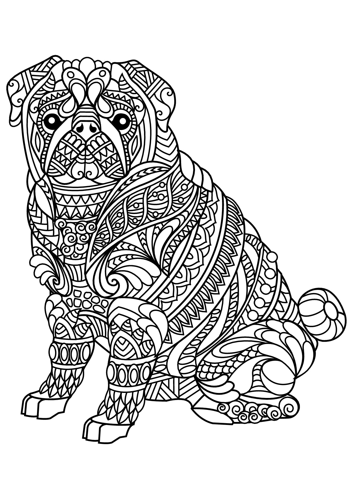 33 Adorable Dog Coloring Pages for Adults Printable 4