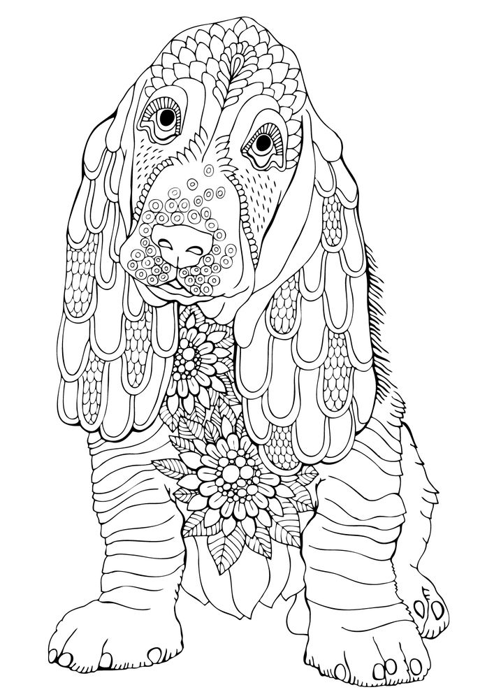 33 Adorable Dog Coloring Pages for Adults Printable 9