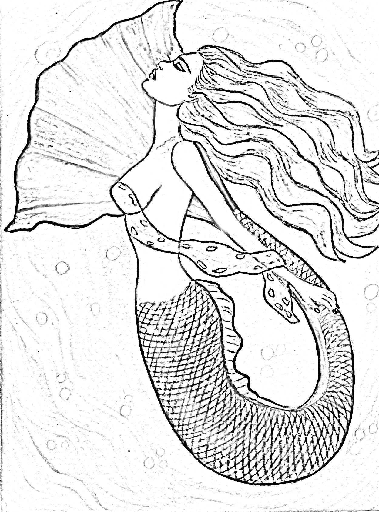 33 Beautiful Mermaid Coloring Pages Printable 10