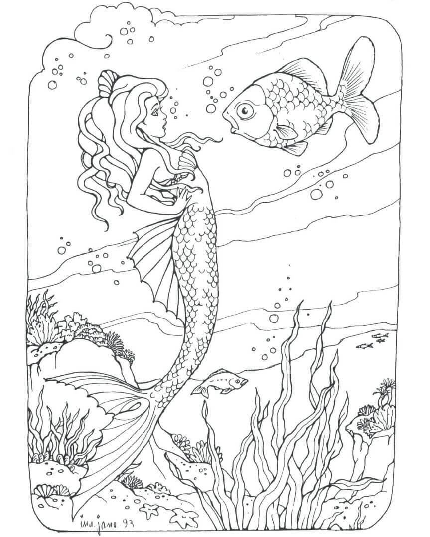 33 Beautiful Mermaid Coloring Pages Printable 14