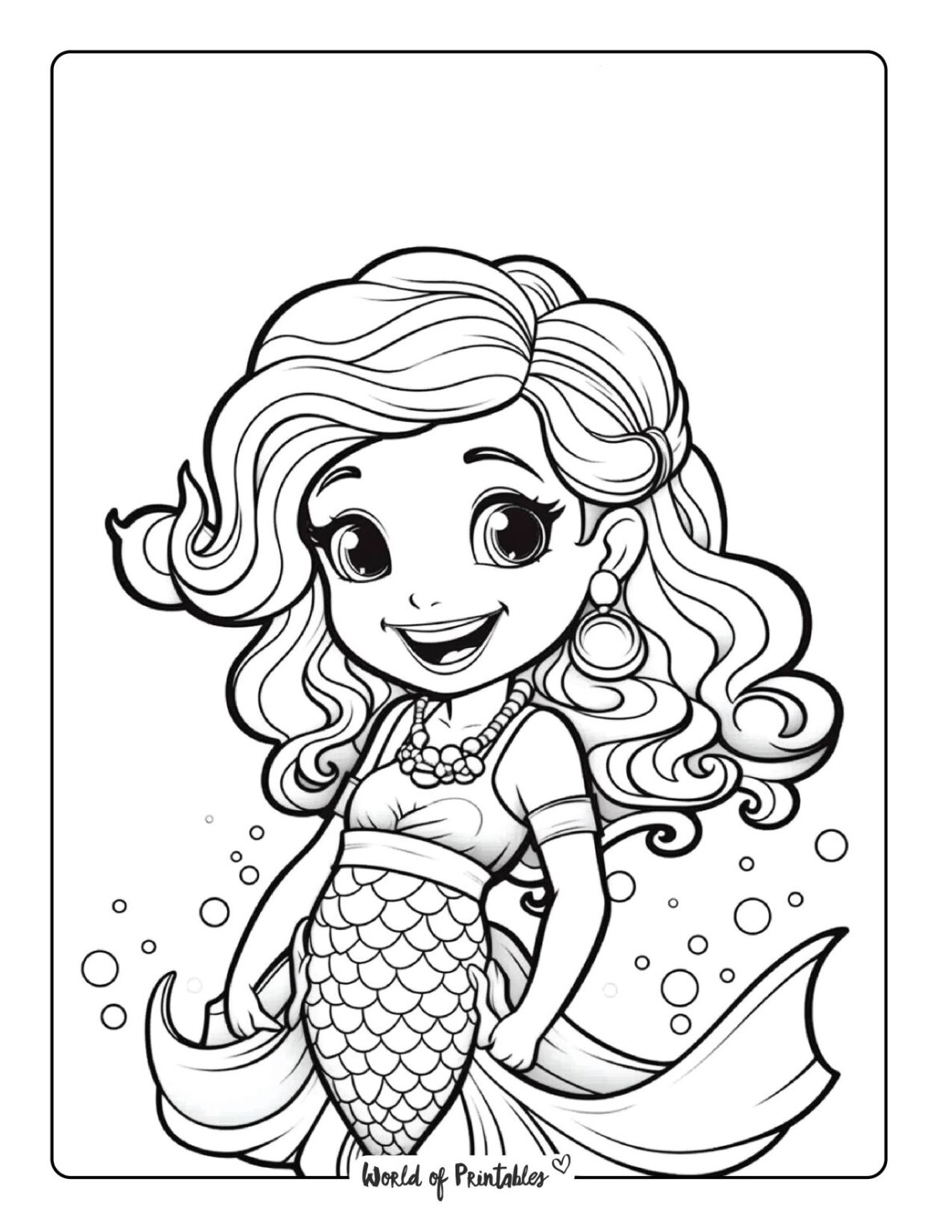 33 Beautiful Mermaid Coloring Pages Printable 15