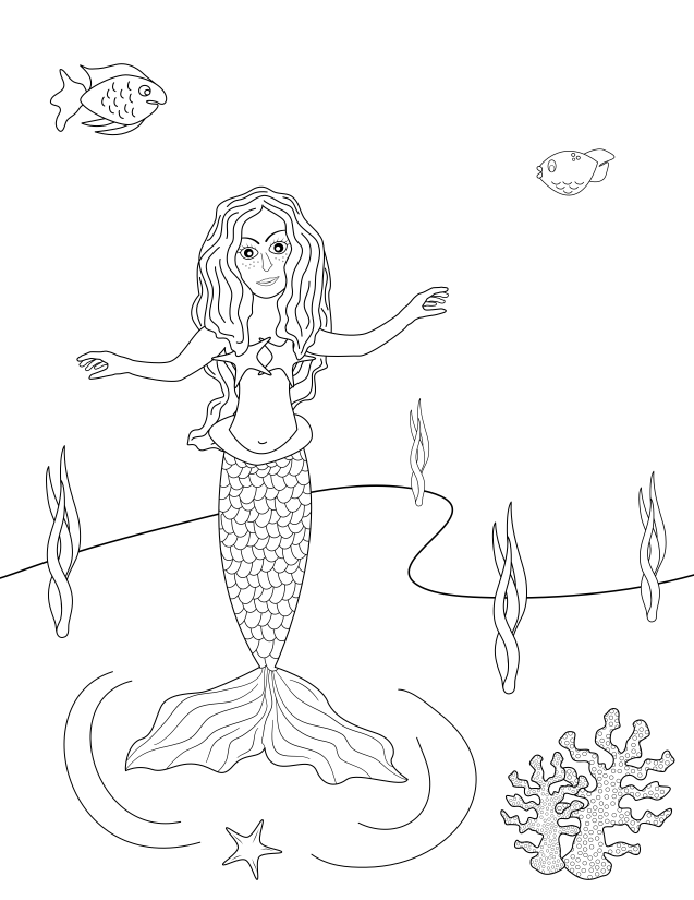 33 Beautiful Mermaid Coloring Pages Printable 16