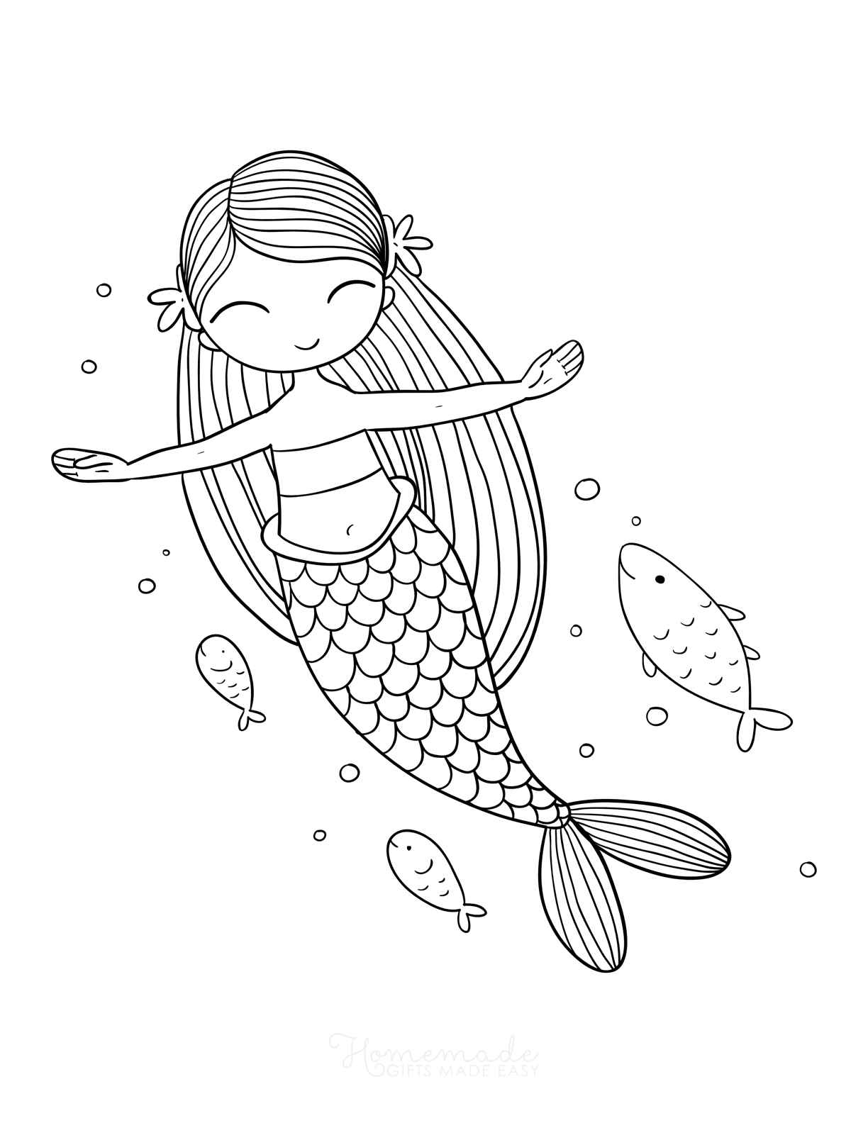 33 Beautiful Mermaid Coloring Pages Printable 17