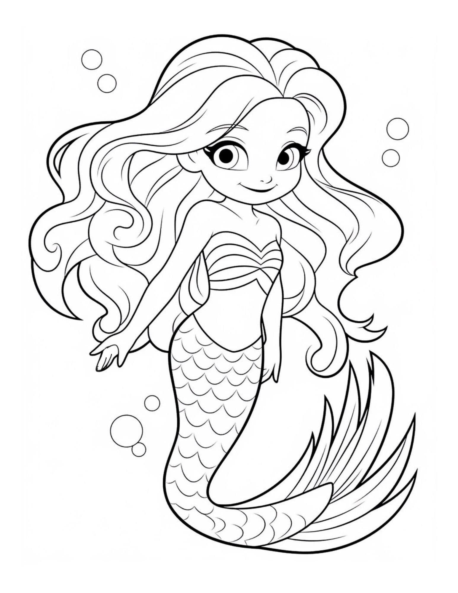 33 Beautiful Mermaid Coloring Pages Printable 30