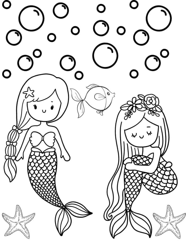 33 Beautiful Mermaid Coloring Pages Printable 34