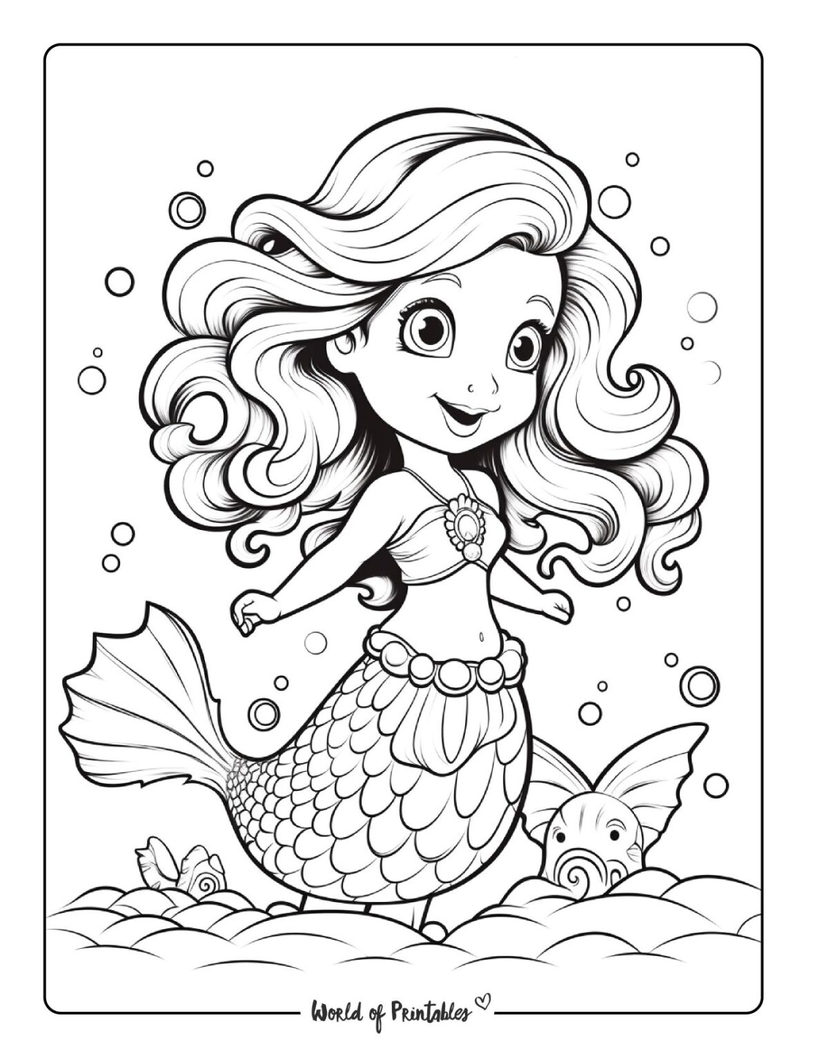 33 Beautiful Mermaid Coloring Pages Printable 4