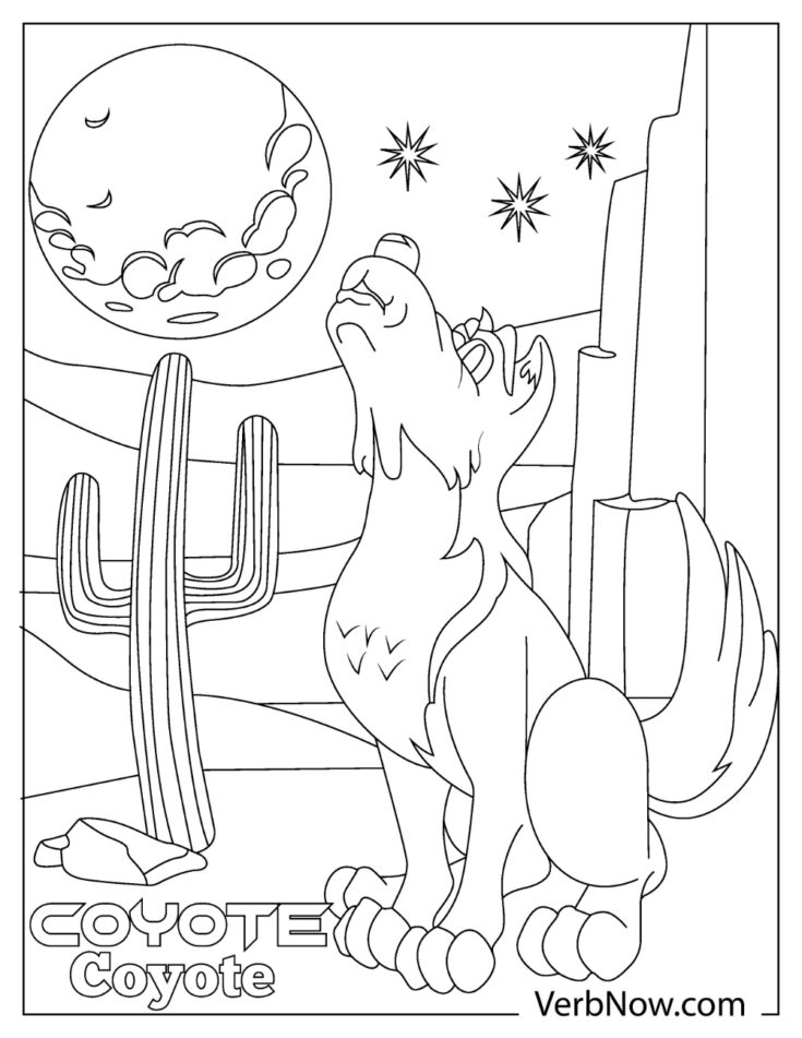 33 Cute Coyote Coloring Pages for Kids Printable 3