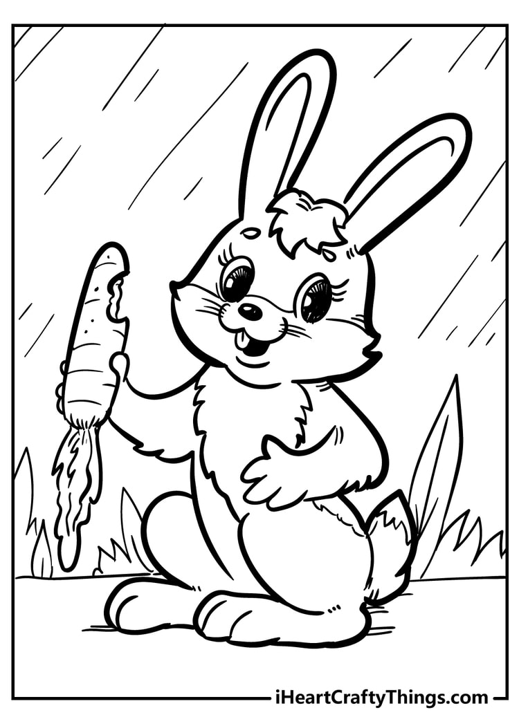 33 Cute Rabbit Coloring Pages Printable 13