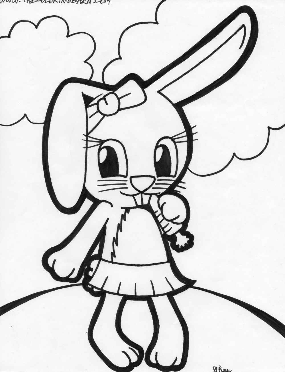 33 Cute Rabbit Coloring Pages Printable 15