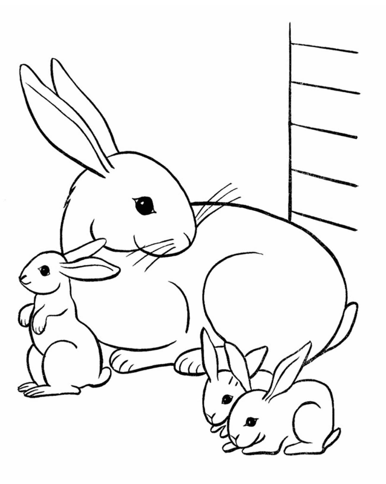 33 Cute Rabbit Coloring Pages Printable 18