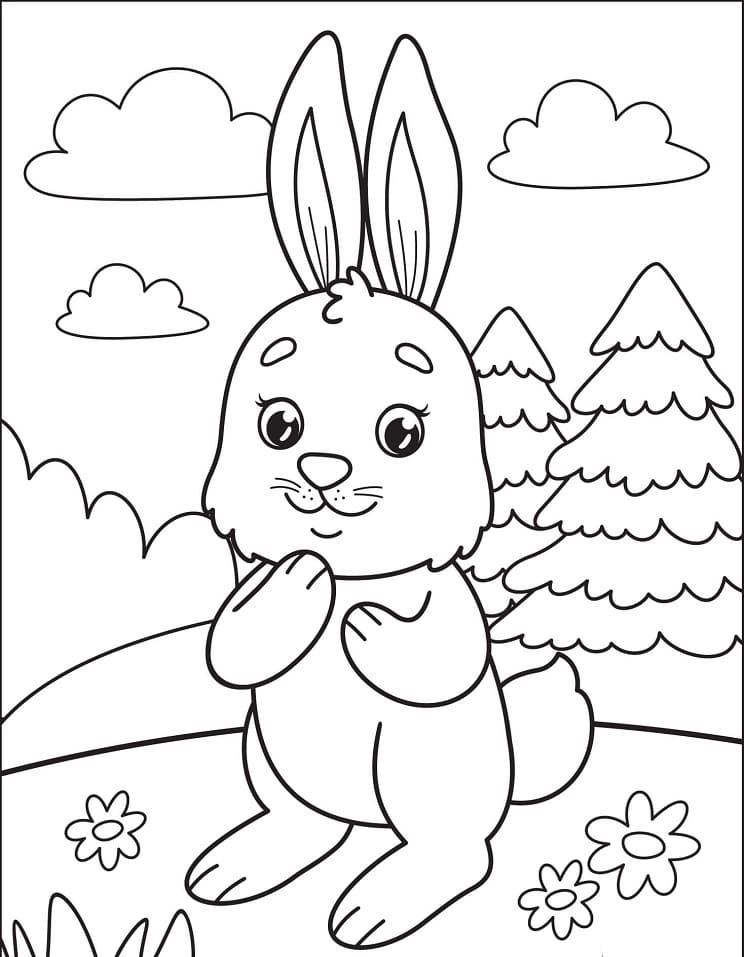 33 Cute Rabbit Coloring Pages Printable 6