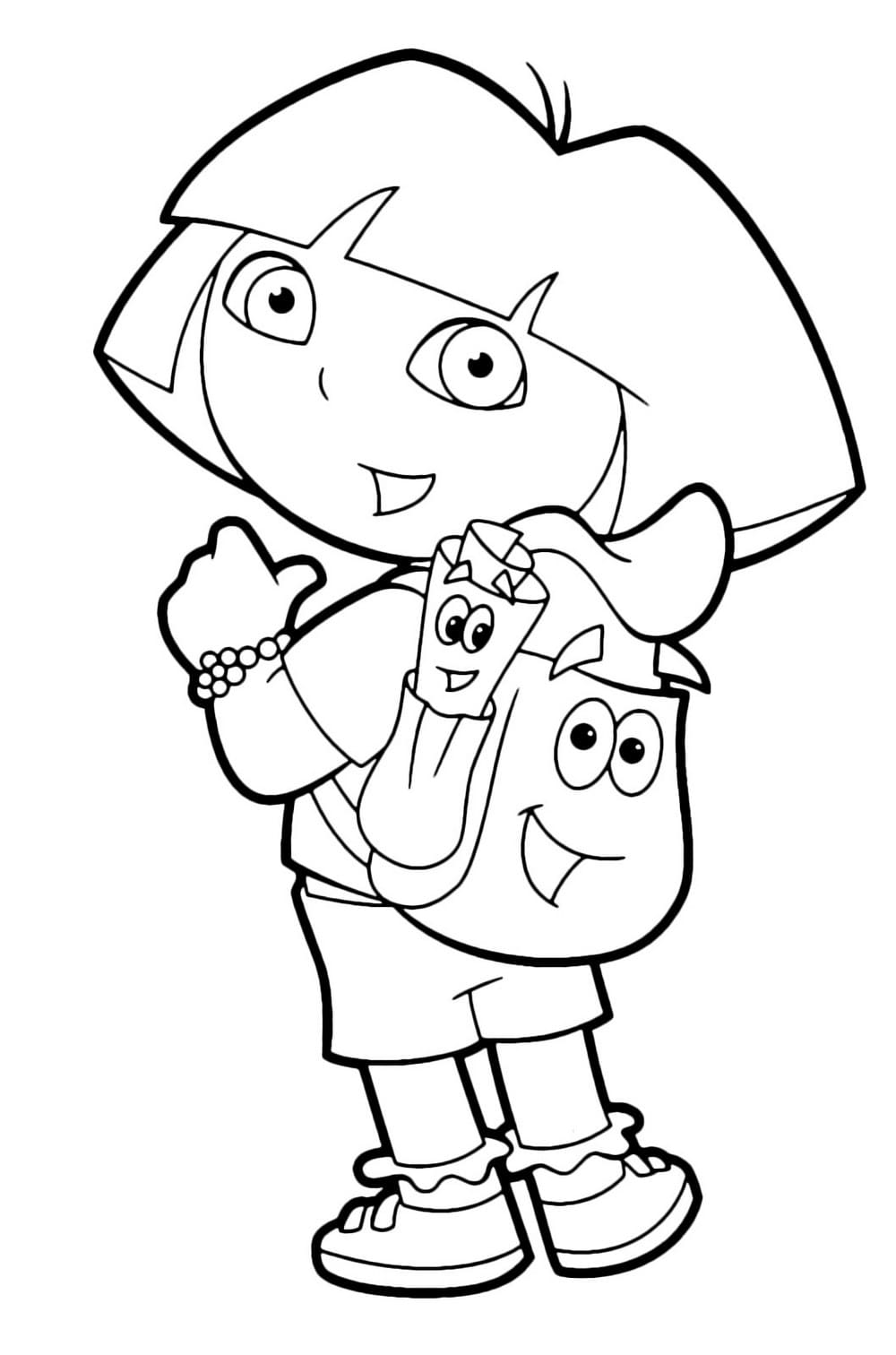 33 Dora The Explorer Coloring Pages for Kids Printable 1