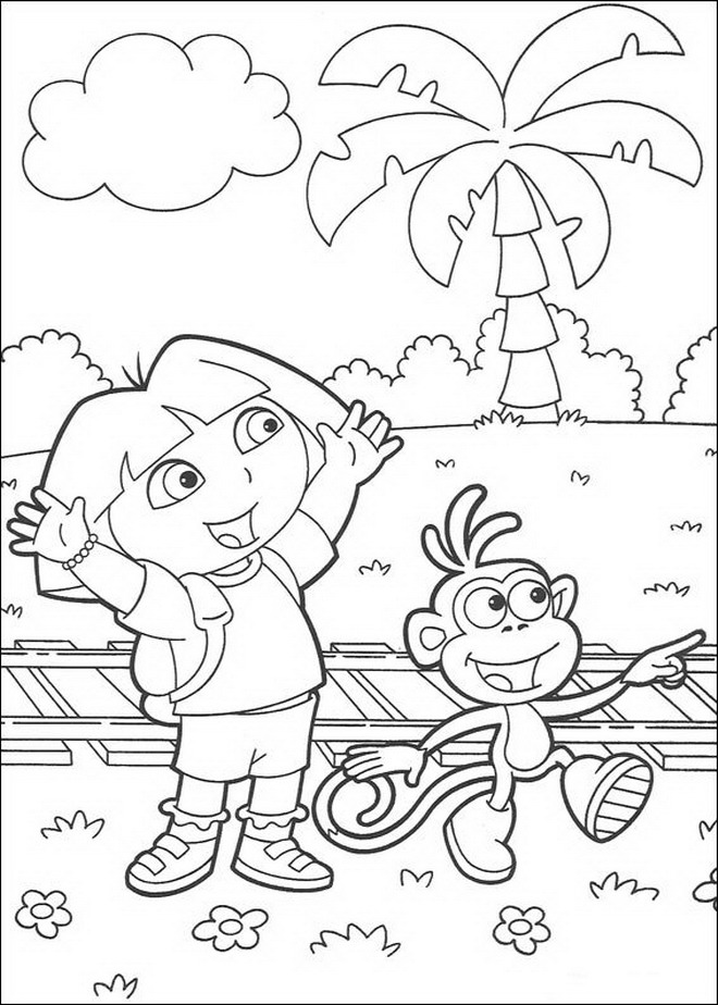 33 Dora The Explorer Coloring Pages for Kids Printable 12