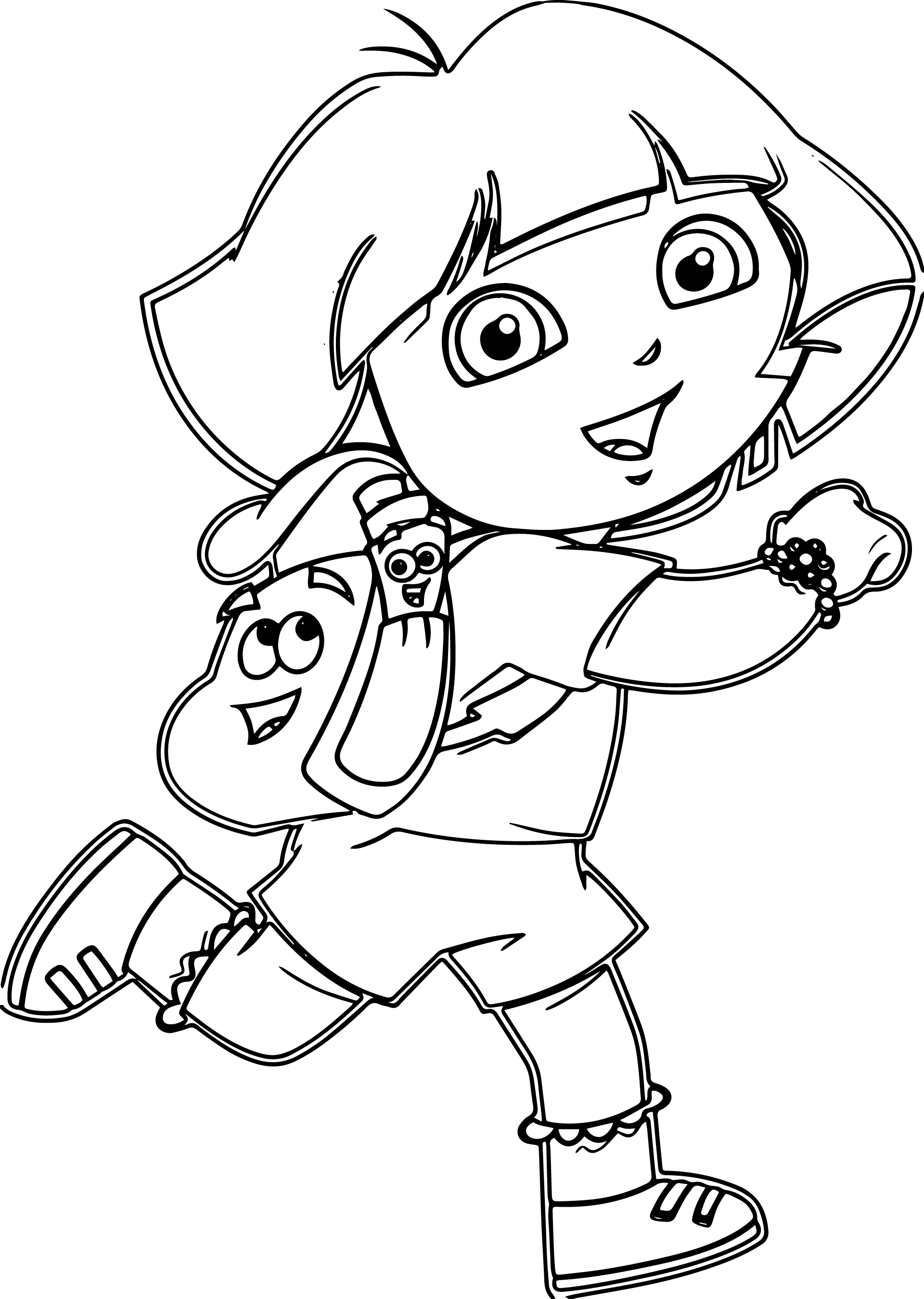 33 Dora The Explorer Coloring Pages for Kids Printable 13