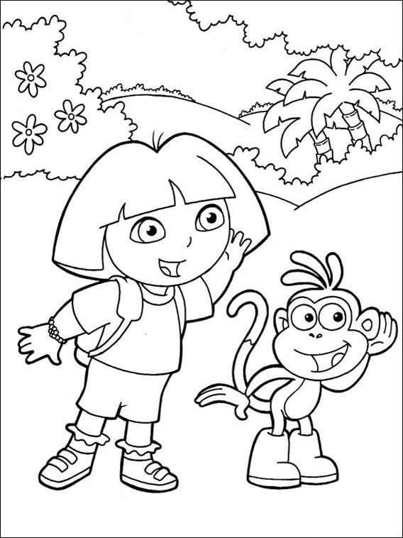 33 Dora The Explorer Coloring Pages for Kids Printable 22