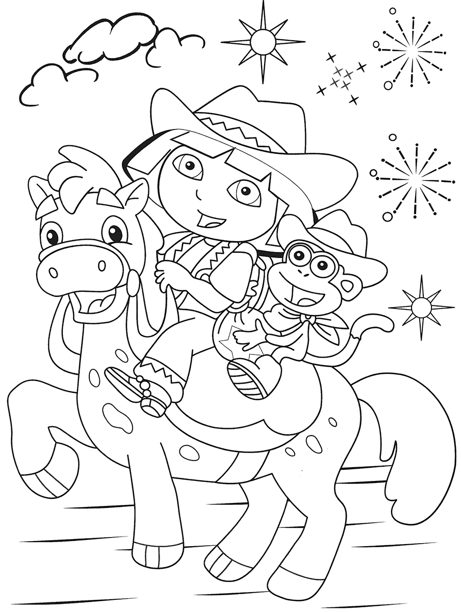 33 Dora The Explorer Coloring Pages for Kids Printable 24