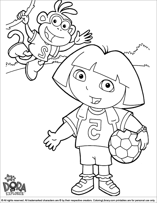 33 Dora The Explorer Coloring Pages for Kids Printable 27