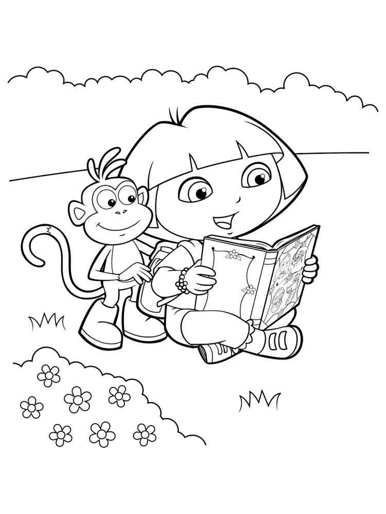 33 Dora The Explorer Coloring Pages for Kids Printable 3