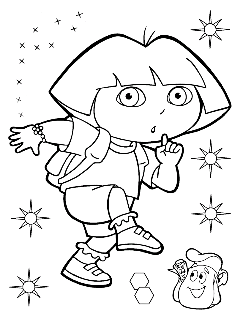 33 Dora The Explorer Coloring Pages for Kids Printable 30