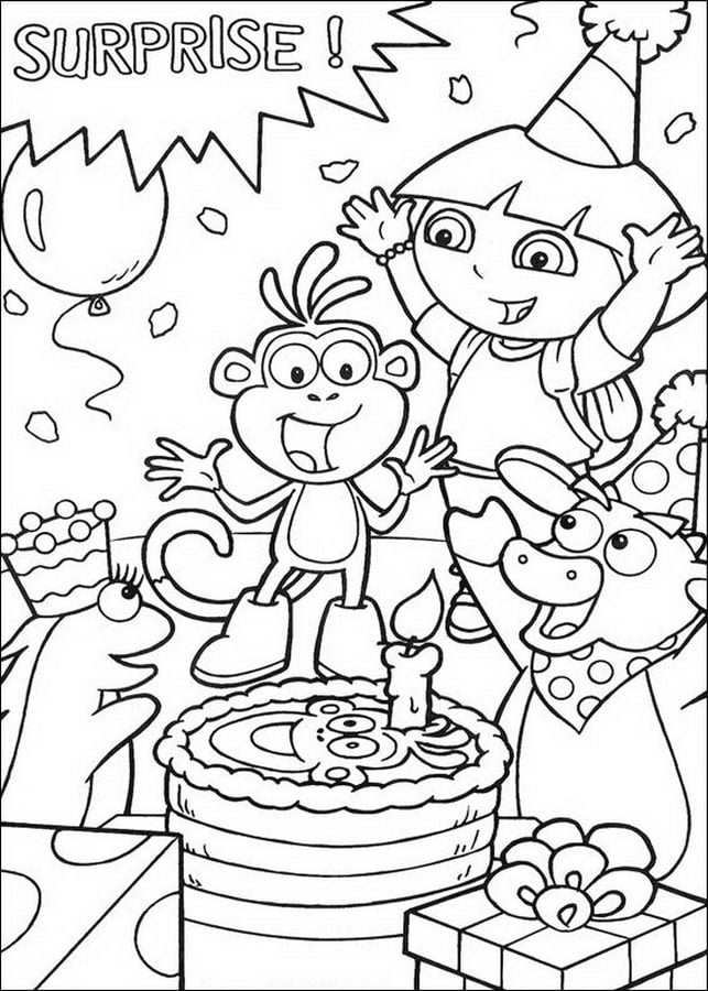 33 Dora The Explorer Coloring Pages for Kids Printable 32