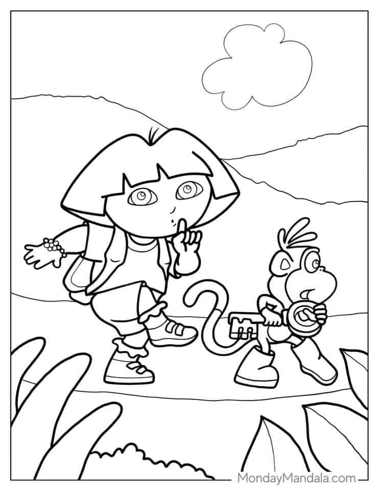 33 Dora The Explorer Coloring Pages for Kids Printable 33