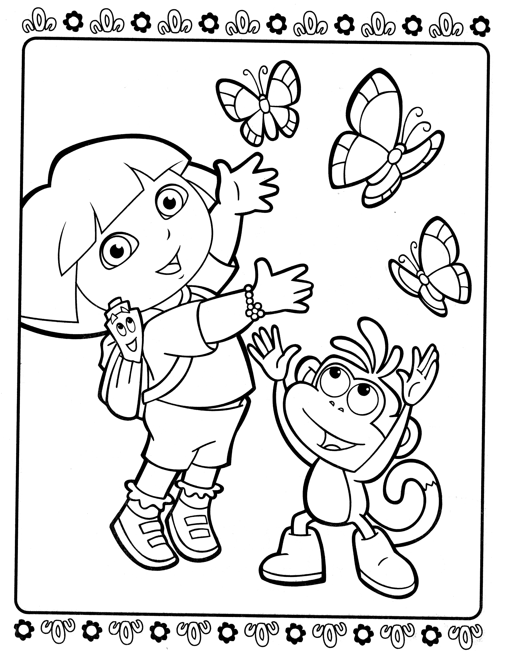 33 Dora The Explorer Coloring Pages for Kids Printable 4