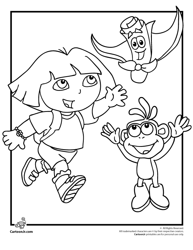 33 Dora The Explorer Coloring Pages for Kids Printable 5