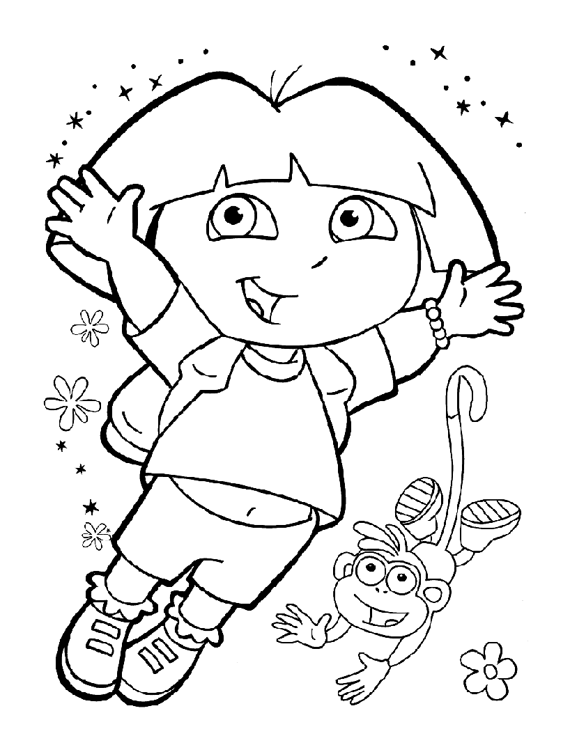 33 Dora The Explorer Coloring Pages for Kids Printable 8