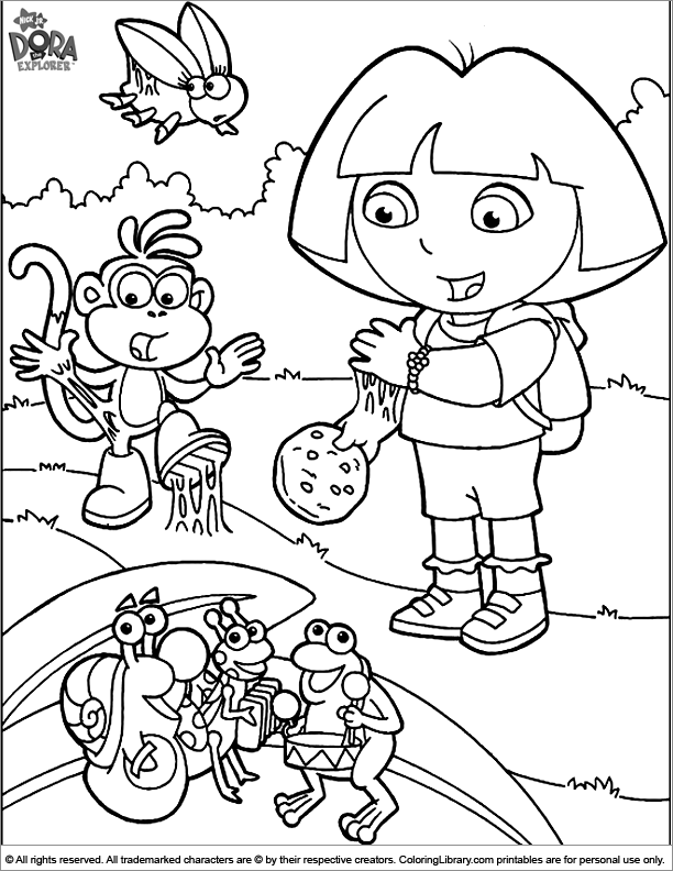 33 Dora The Explorer Coloring Pages for Kids Printable 9