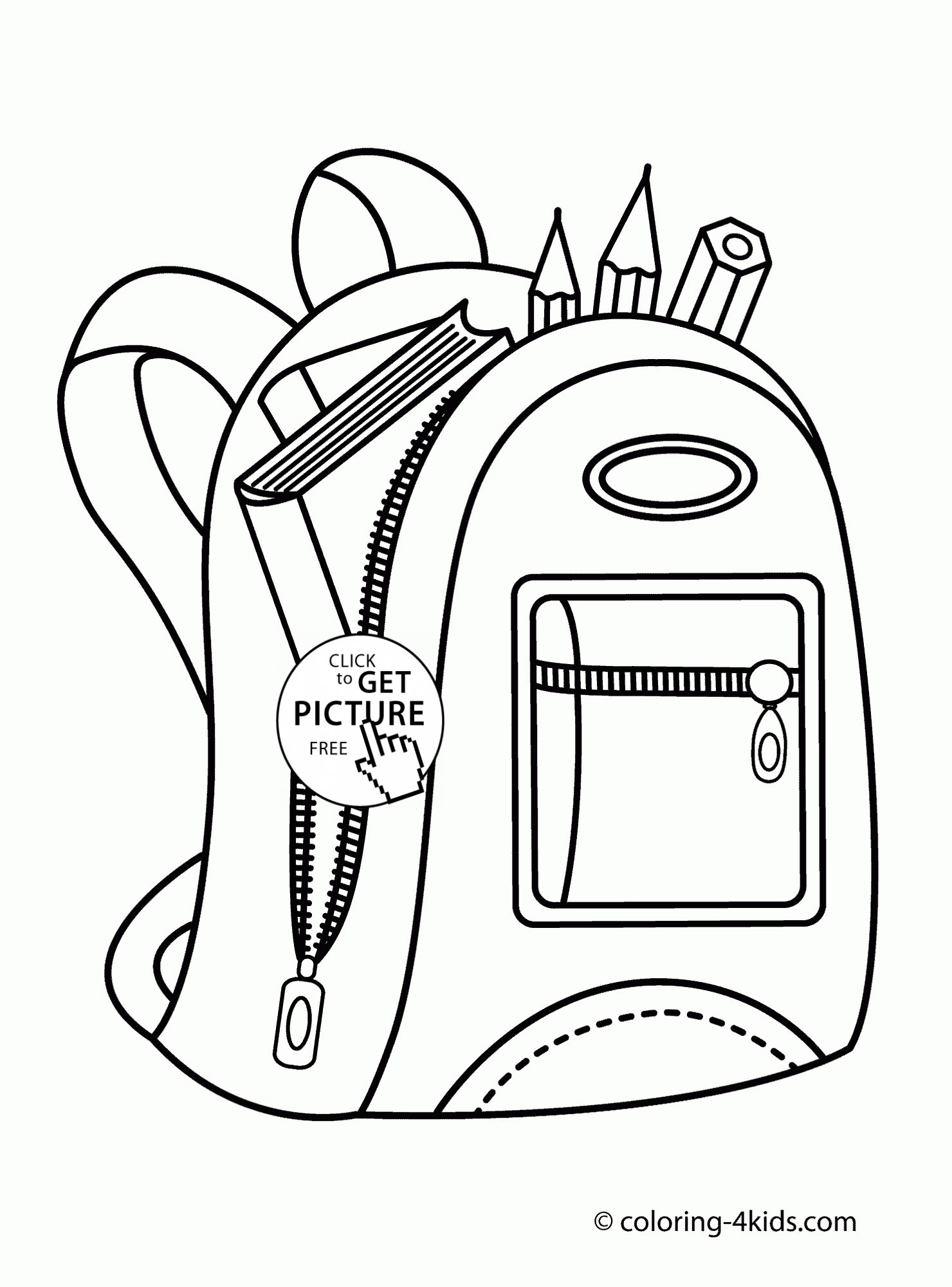 33 Fun Backpack Coloring Pages Printable 1