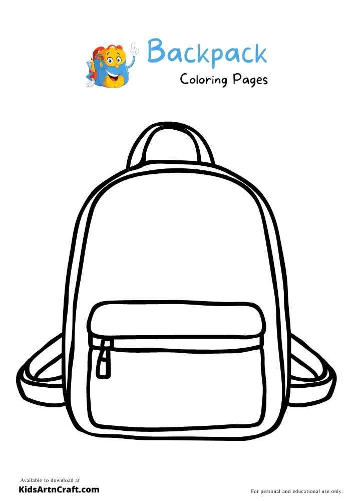 33 Fun Backpack Coloring Pages Printable 3