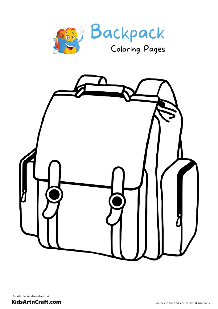 33 Fun Backpack Coloring Pages Printable 31