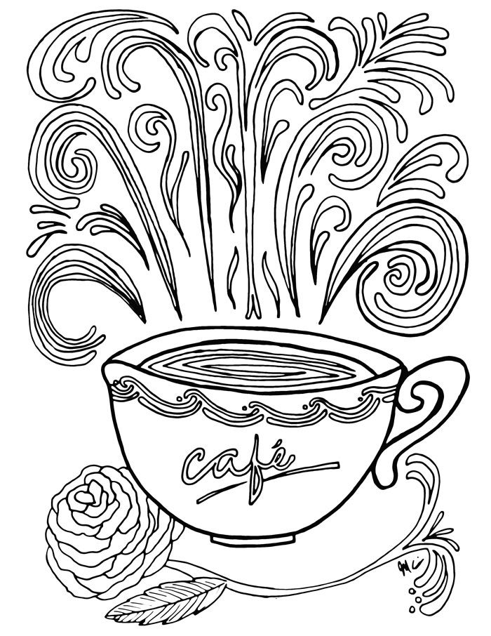 33 Fun Coffee Cup Coloring Pages Printable 1